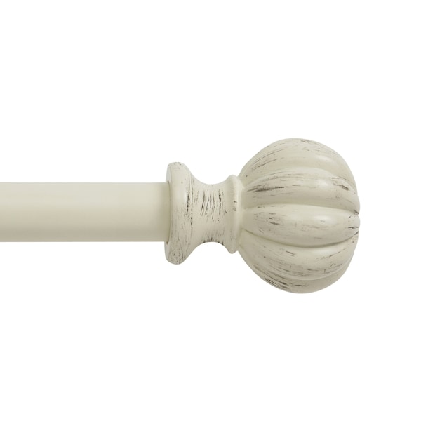 Kenney Mfg Kenney Rachel 5/8" Standard Decorative Window Curtain Rod, 48-86", Antique White KN71605V1 - main